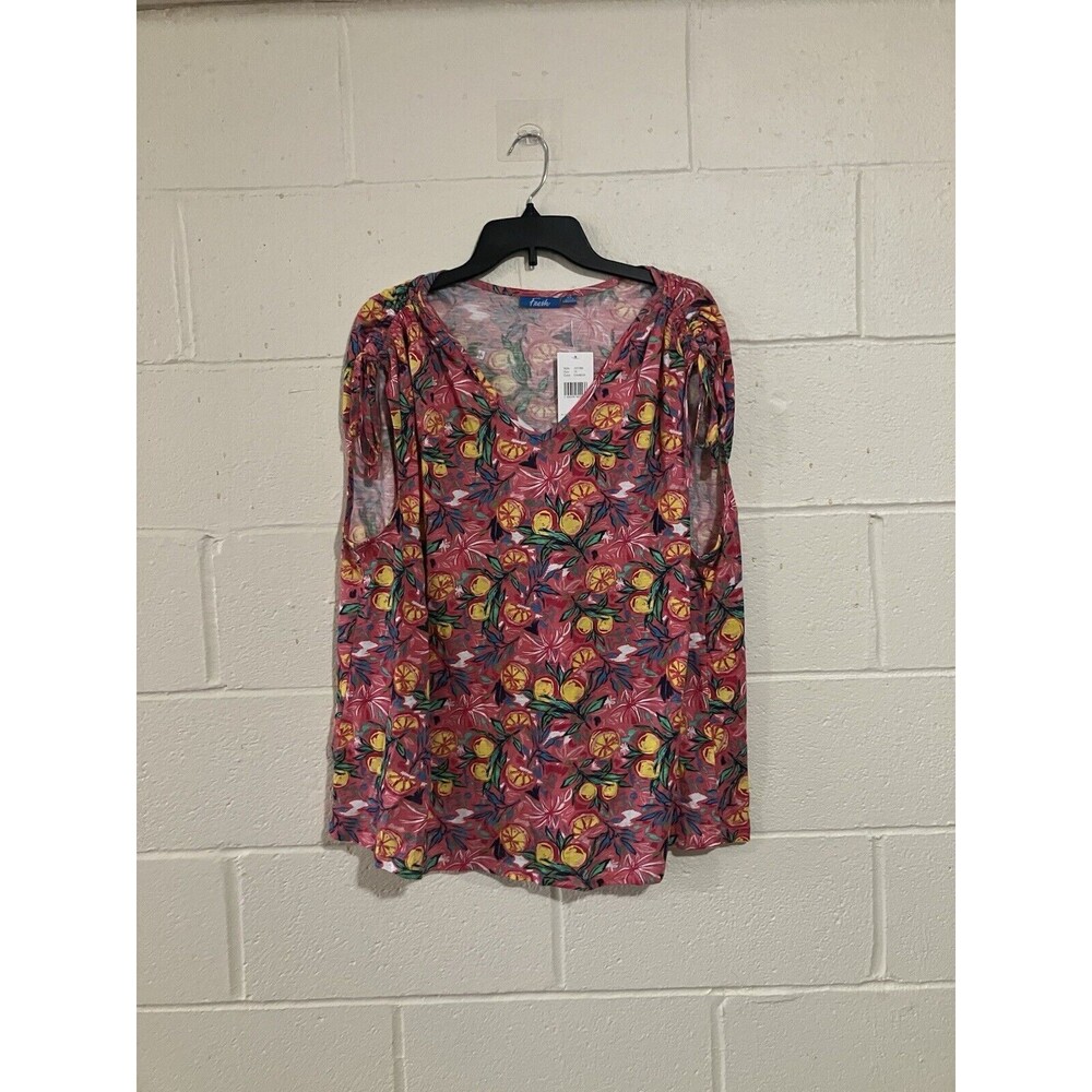 Fresh Lemon Print Sleeveless Blouse for Women XL Summer Top New with Tags NWT